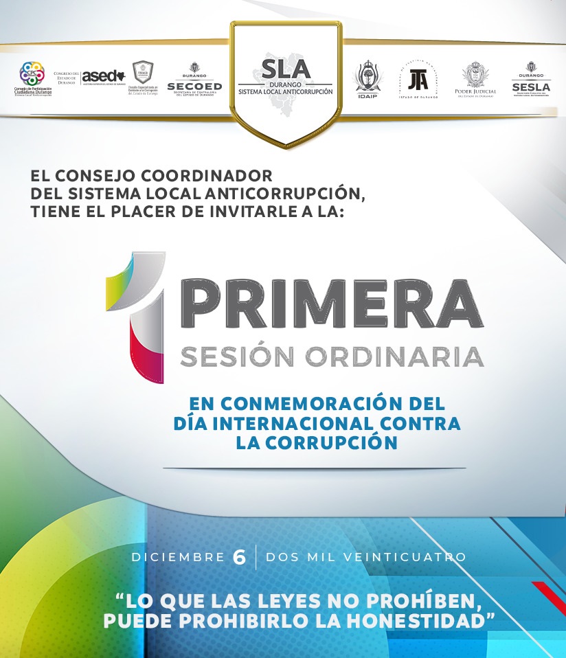 1ra Sesión Ordinaria del Sistema Local Anticorrupción